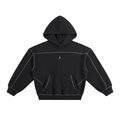 CONTRAST STITCH BOXY HOODIE