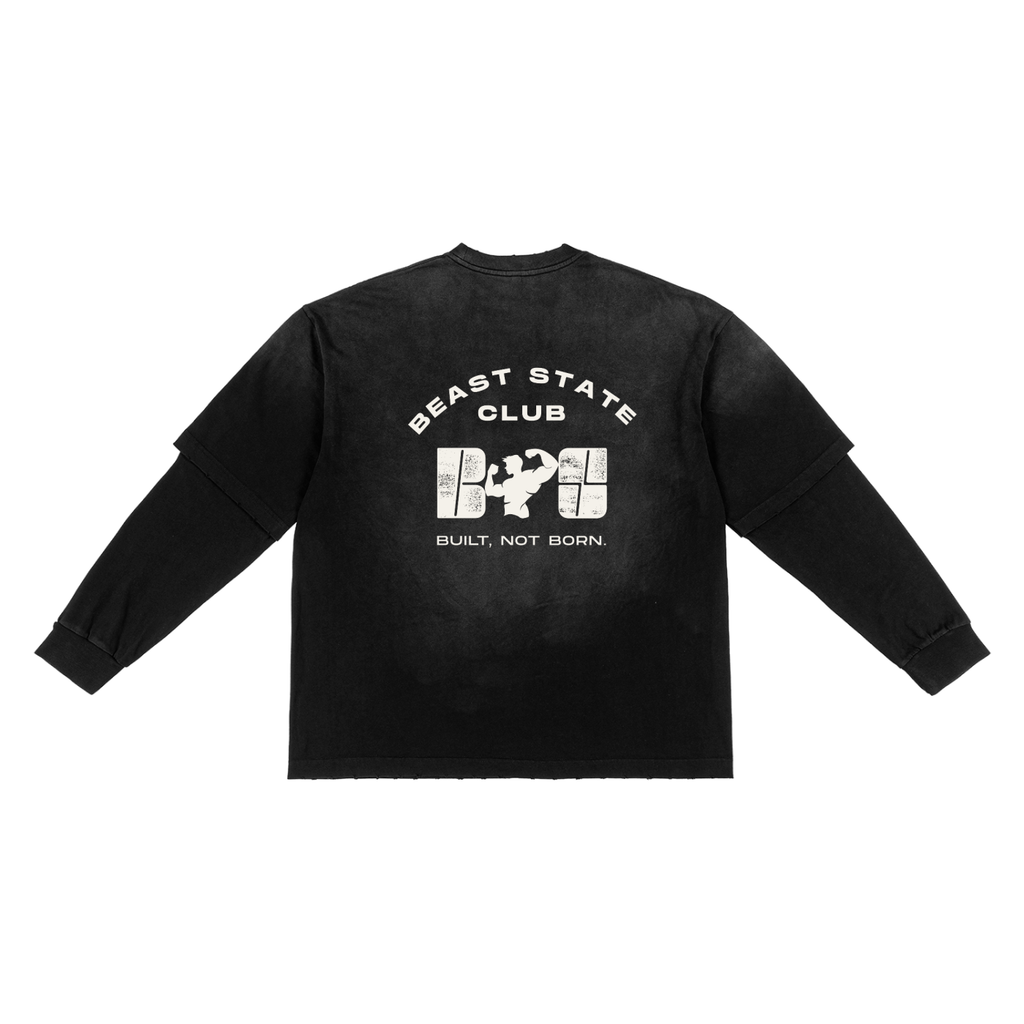 SUN FADE FRAYED LAYER TEE