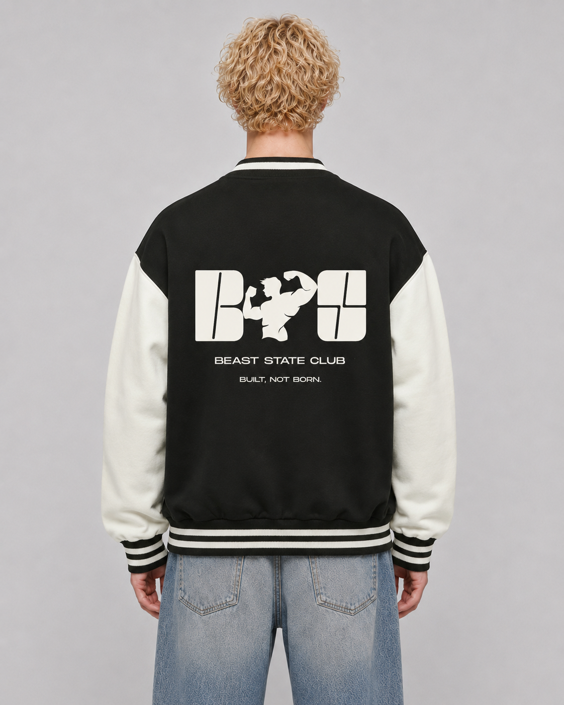 TWO-TONE VARSITY JACKET