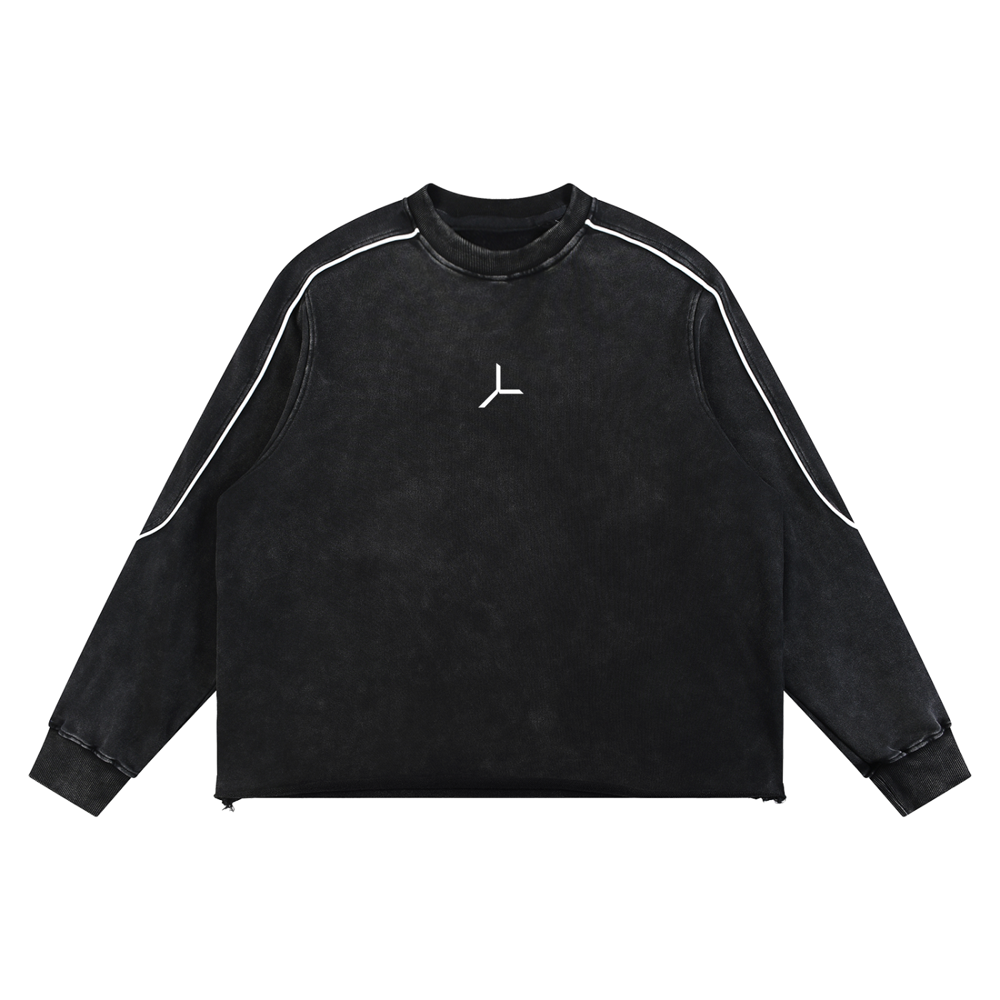 MINERAL WASH PIPED CREWNECK