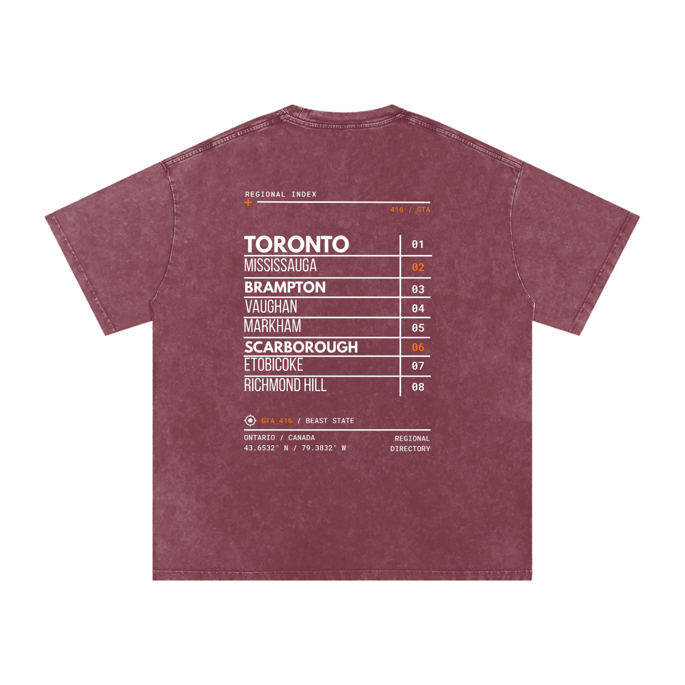 GTA 416 Regional Index Tee