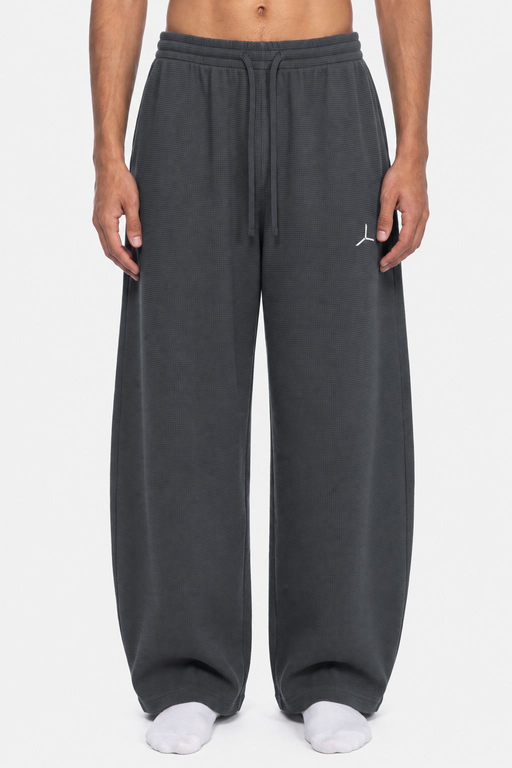 WAFFLE BARREL-LEG PANT