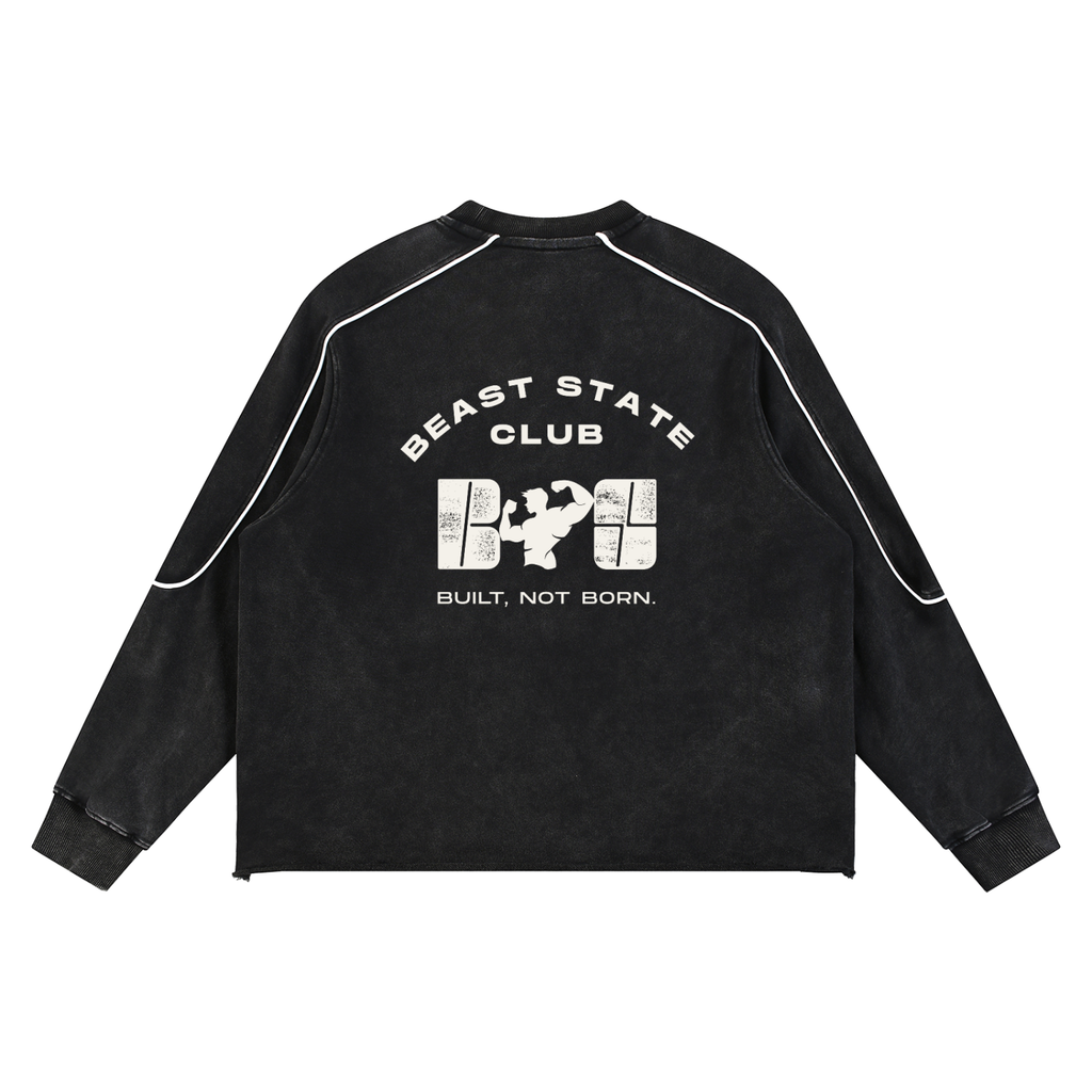 MINERAL WASH PIPED CREWNECK