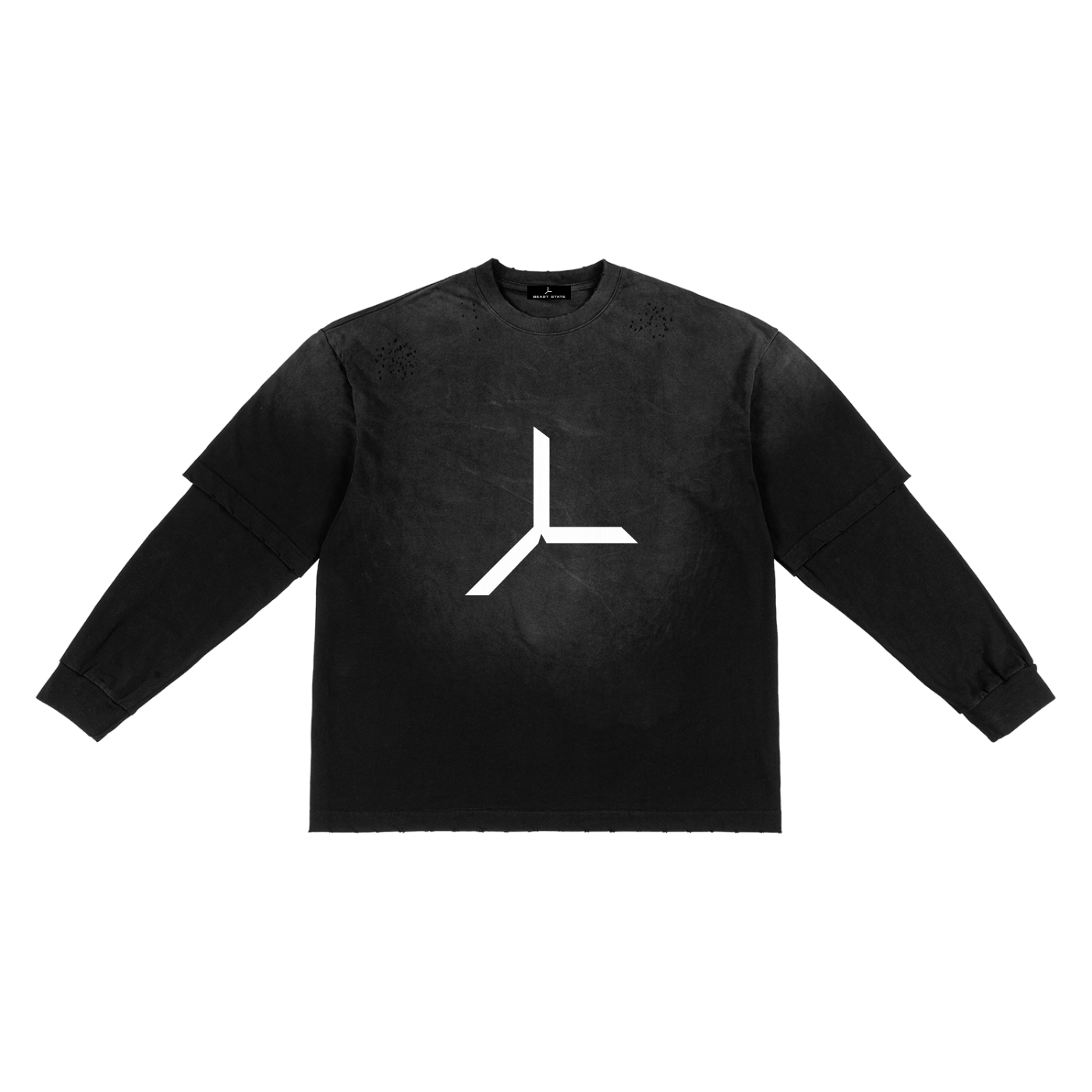 SUN FADE FRAYED LAYER TEE