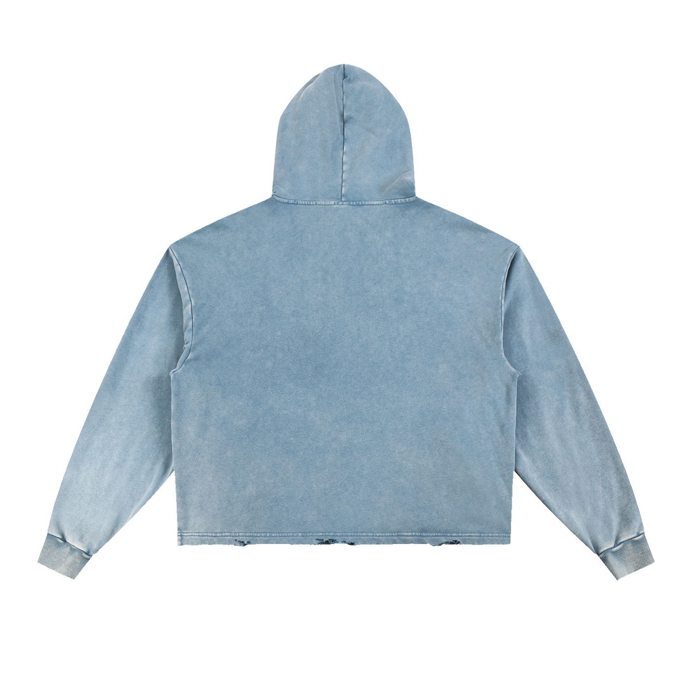 VINTAGE WASH FRAYED-HEM HOODIE