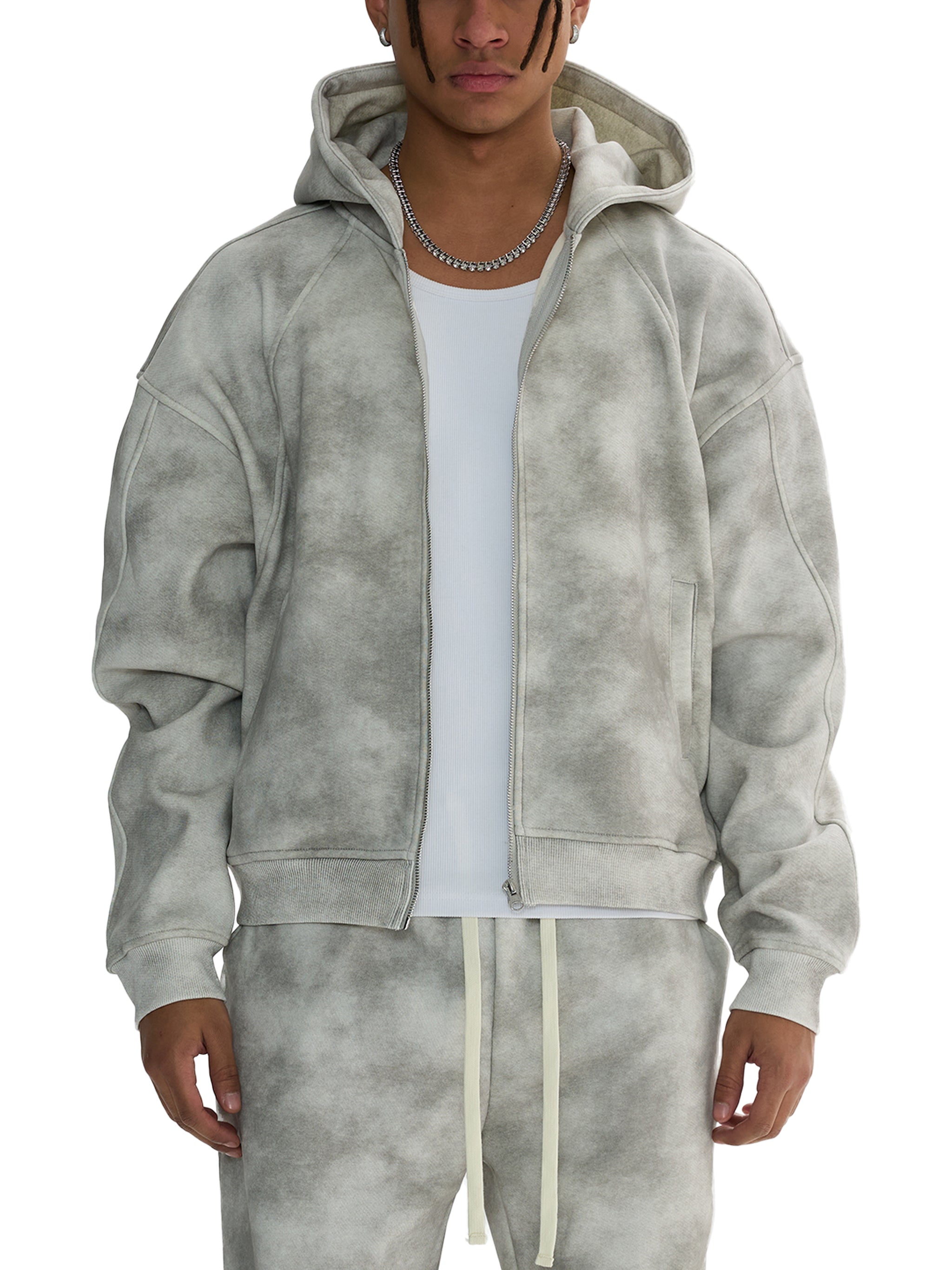 DIRTY WASH ZIP HOODIE