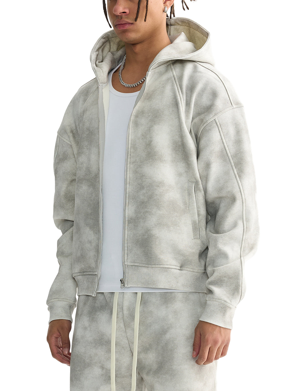 DIRTY WASH ZIP HOODIE
