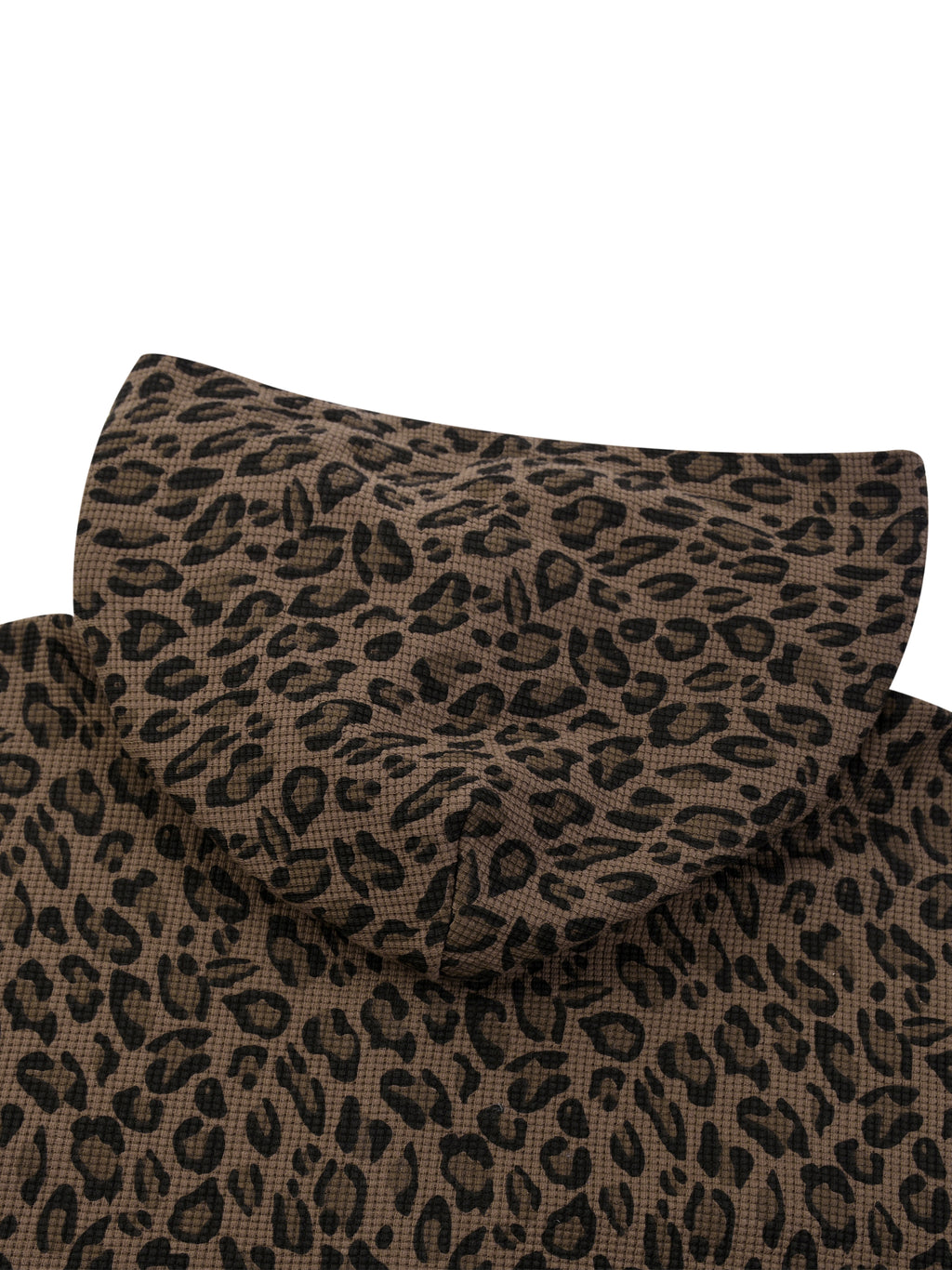 LEOPARD WAFFLE ZIP HOODIE